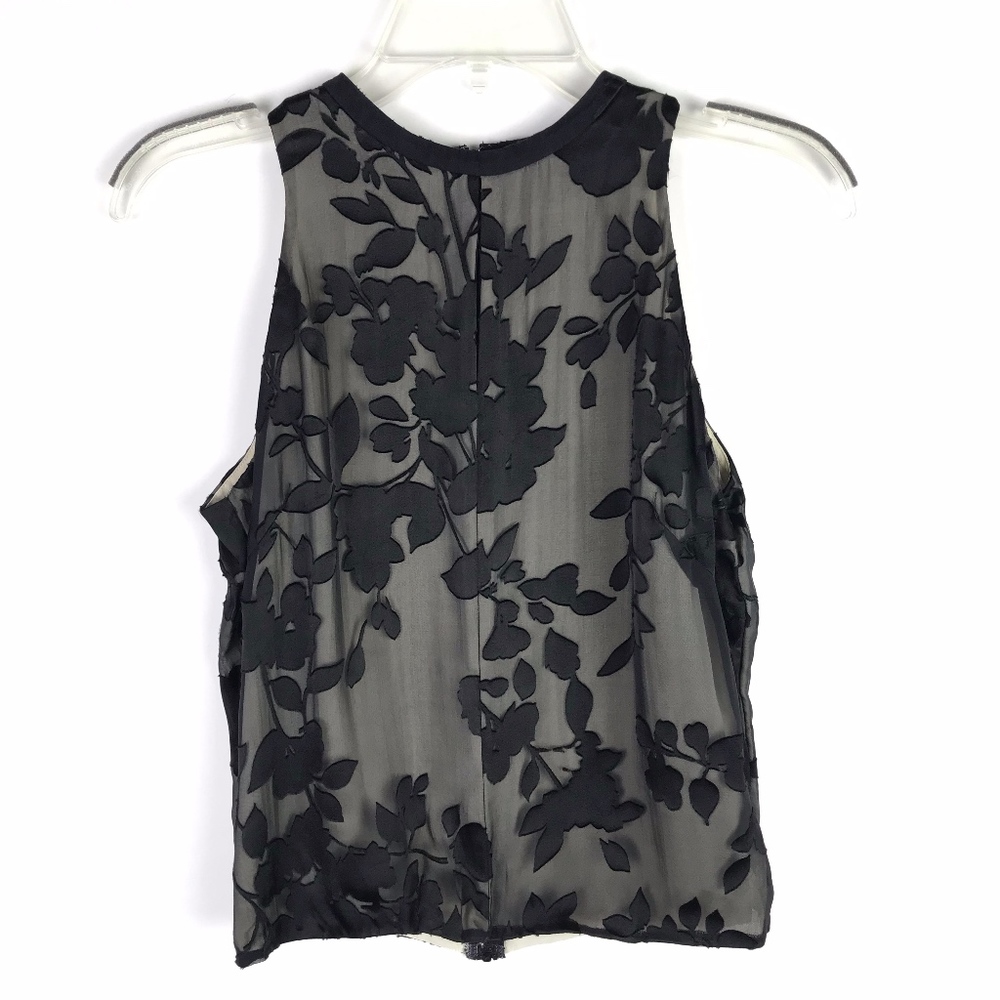 🌵 She Sheer Black Nude Keyhole Blouse #822